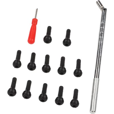 14 Stuks Bandventielstelen Installatiegereedschapsset Enkelkop voor RV's Fietsen Elektrische Auto's SUV's gray