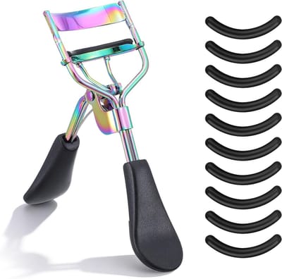 Professionele Wimperkruller met 10 Extra Siliconen Vervangpads voor Vrouwen, Geen Knijpen of Trekking, Geschikt voor Alle Oogvormen en Ideaal voor een Dramatische Wimperlook