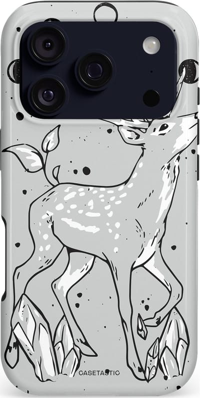 Casetastic hoesje geschikt voor Apple iPhone 17 Pro - MagSafe - Dubbellaagse bescherming - Kristalwoud - Fashion Case - Lichtgrijs