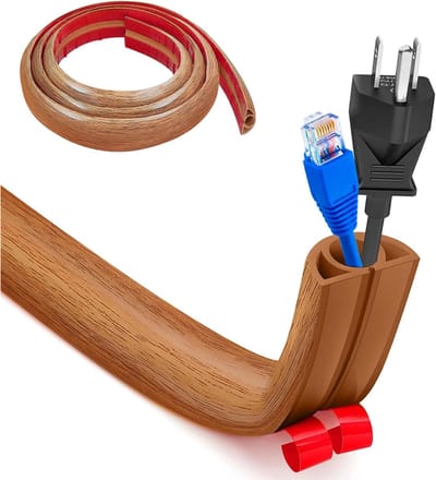 MIRA®Kabelmat - Kabelgoot Flexibel – 3 Meter Lang – 3 Cm Breed - Gele eiken nerf - ‎10cmx 10cm x 2cm