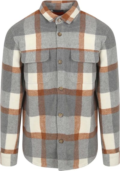 Suitable Overshirt August Wool Blend Grijs - Maat L - Heren