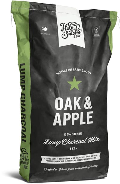 Holy Smoke BBQ - Restaurant Grade Lump Charcoal Mix Oak / Apple - 5kg - Houtskool