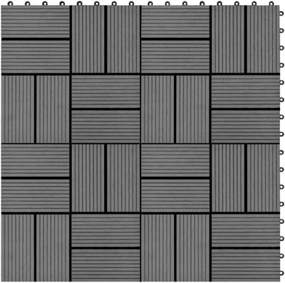 Terrastegels WPC - Composiet Tegels - Buiten Vloeren - Snelkoppelingssysteem - 1 m² - Grijs