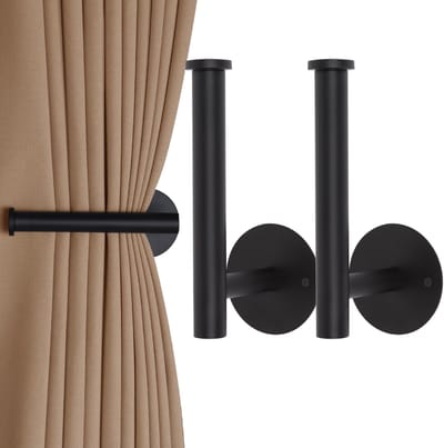 Dailygoods- Gordijnhouder Zelfklevend - Gordijnbinders - Metalen Gordijnhaken - Wandgemonteerd - 2 Stuks - Voor Woonkamer/Slaapkamer - Gordijnhaak