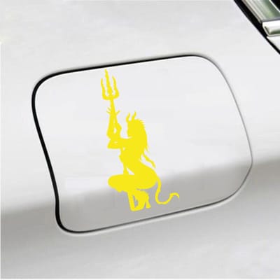 Bumpersticker - Duivel - 13,2 X 6,1 - Geel