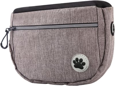 Hondensnack Tas - Honden Voedselzak - Hondentraining Buiten - Verstelbare Band - 21x7.5x17cm - Grijs