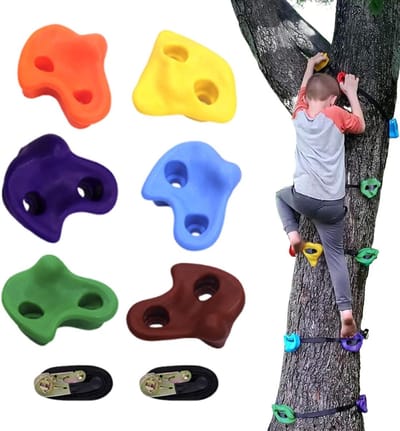 Kinder Klimgrepen - Speelset Treden - Actief Buitenspelen - Veilige Antislip Grip - 10x10cm Per Greep - Willekeurig