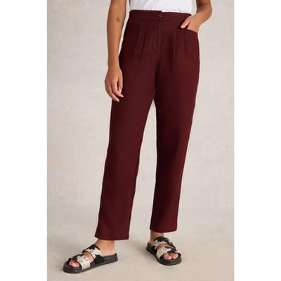 White Stuff Rowena Linen Trouser Dark Red Taglia: 20 REGULAR | Pantaloni Outlet | Donna | Bianco