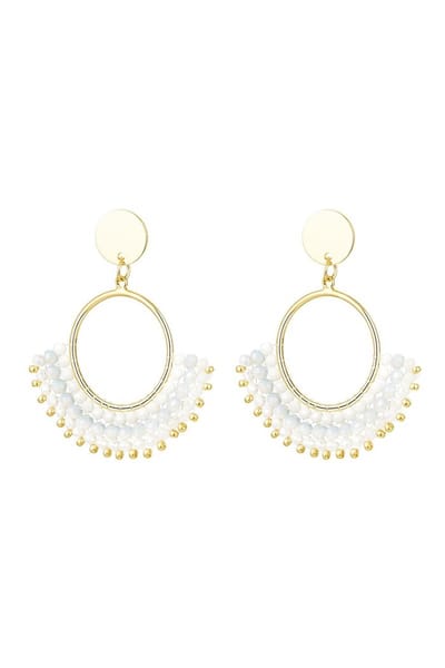 Oorbellen - Oorhangers - Waaier - Wit