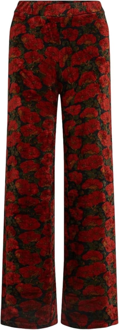 Dames Broek - Bloemenprint Broek - Casual Dagelijks - Fluweelzachte Nicki Jersey - Middelhoge Taille