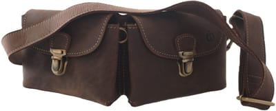OI Hunter bruine leren Crossbody / Heuptas / tasje op 3 manieren te dragen / schoudertasje Hunter leder / 999H