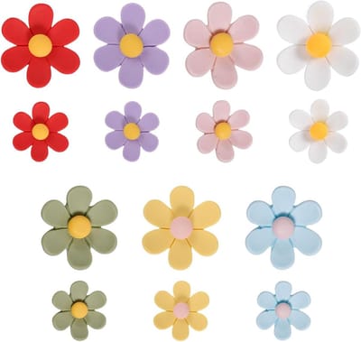 3D Bloemen Koelkast Magneten Set - Kleurrijk en Grappig - Decoratieve Accessoires voor Locker, Kantoor en Keuken - 14 Stuks (7 Kleine + 7 Grote)