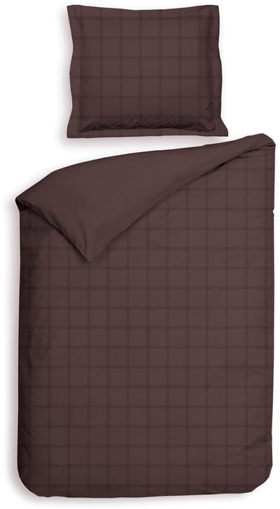 Heckettlane Dekbedovertrek Diamante - Bedlinnen - 140x200-220 cm - Eenpersoons - Bruin - Dekbedovertrek van 100% Katoen-Satijn