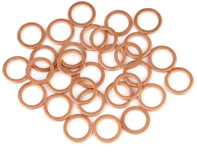 Dailygoods- Sluitring Hoogwaardige Koper - Afdichting Ring - Set van 30 Stuks - 10 x 14 x 1,5 mm - Duurzaam - Geschikt voor Voertuigen en Huishoudelijke Apparaten - Afdichtring