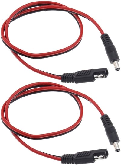Allecto - DC naar Connectors Kabel - 2 stuks - 50cm lengte - Rood en Zwart - Auto accessoires - Snelle verbinding - Koper