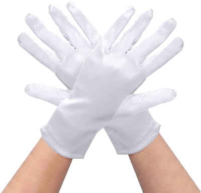 Dailygoods- Handschoenen Dames Korte Satijnen - Bruiloft - Halloween - Kostuum - Dans - Elegant Design - 28 cm Lengte - Dameshandschoenen