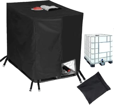 Dailygoods- IBC Tank Cover - 1000 Liter - UV-Bescherming - Waterdicht - Frostbescherming - 120 x 100 x 116 cm - Duurzaam 210D Oxford Stof - Waterdicht Hoes