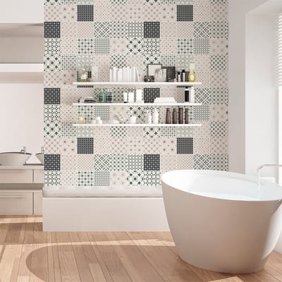 Zelfklevende tegelmuurstickers voor keuken en badkamer - 24 Scandinavische tegelstickers - 24 stickers 10x10cm