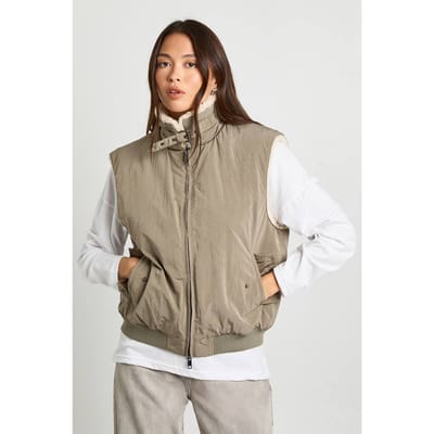 boohoo Dames Gilet met nepbontvoering | Khaki | Maat: 8