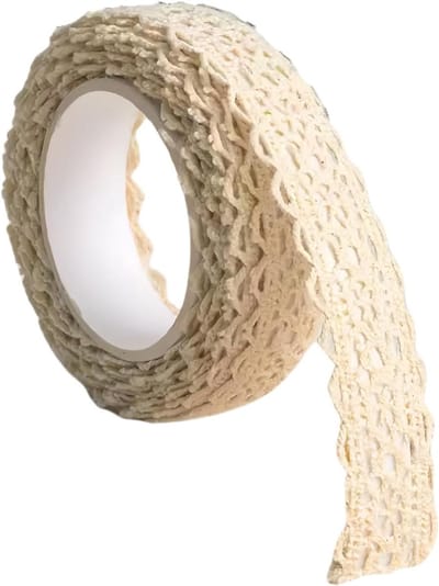 Decoratieve Tape - Kanten Lint - Hobby Projecten - Zelfklevend Katoen - 2 Meter - Beige
