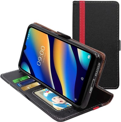 ebestStar - Hoes geschikt voor Wiko View3 Lite (2019), Wallet Etui, Book case hoesje, Zwart, Rood
