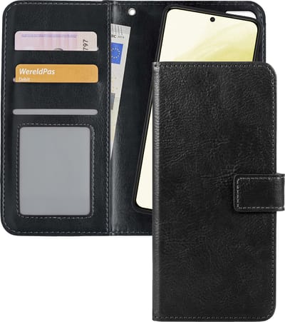Hoesje - 2 in 1 - Geschikt voor Samsung Galaxy S21 - Met Uitneembare Hard Cover - Bookcase - Wallet Case - Met Pasjeshouder - Book Case - Uitneembaar - Pashouder - Kunstleer - Telefoonhoesjes - Zwart