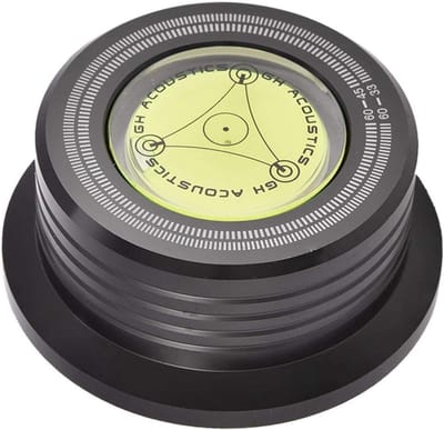 Platenstabilisator - LP Stabilisator - Muziek Luisteren - Ingebouwde Waterpas - 78 mm Diameter - Zwart