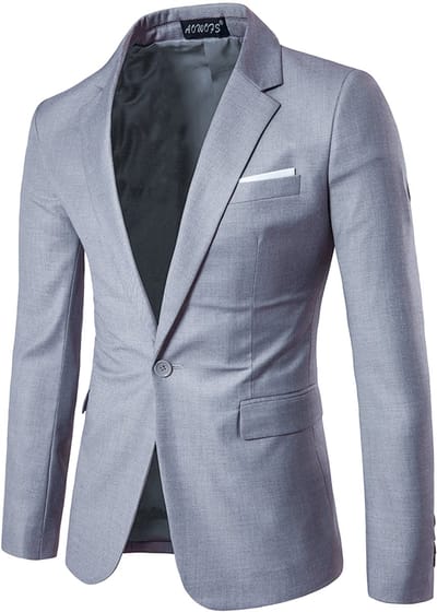 ALLTHEMEN Heren Slim Fit Kostuumjasje - Jasje met Een Knoop Voor Zakelijk Gebruik - XS