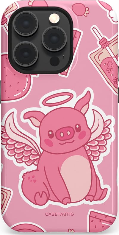 Casetastic Hoesje Geschikt voor Apple iPhone 15 Pro Magsafe - Stijlvolle Beschermende Duo-layer Case - Varken vleugels