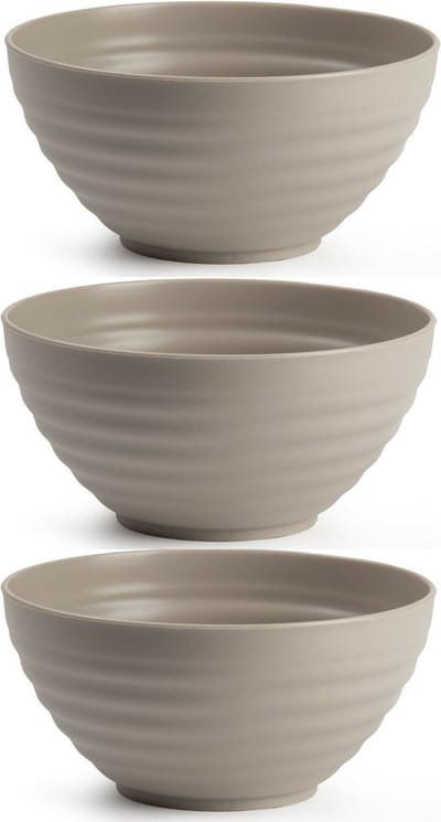 Plasticforte Kommetjes/schaaltjes - 6x - dessert/ontbijt - kunststof - D15 x 8 cm - taupe