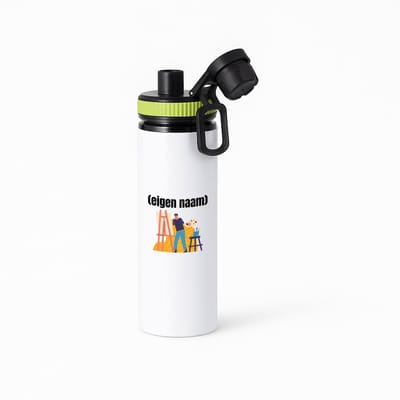 Hacebo® - kunstenaar die schildert met eigen naam waterfles met draaidop groen - Kunst - kunstenaars/kunstenaressen - iemand die houdt van kunst of kunst maken - verjaardag - cadeau - kado - water fles - 850ML