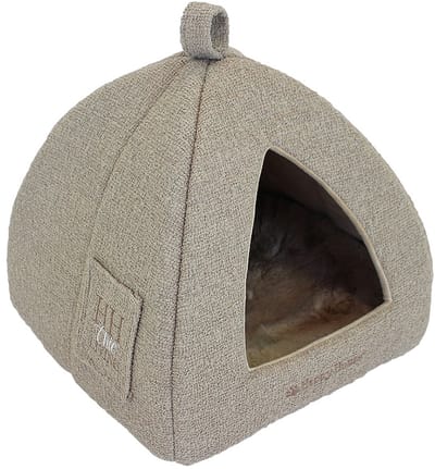 Happy-House Kattenhuis HH Chic Living Bouclé met bont Beige