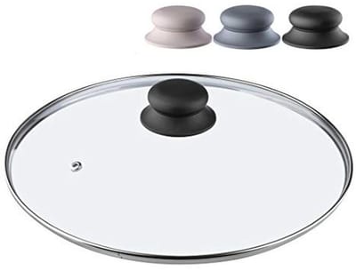 Hittebestendig glazen deksel met siliconen handgreep - Universeel en rond (26 cm)