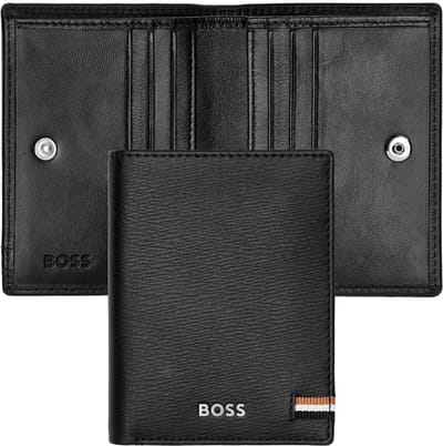 HUGO BOSS Leren Kaarthoes Iconic Card Case Black Zwart