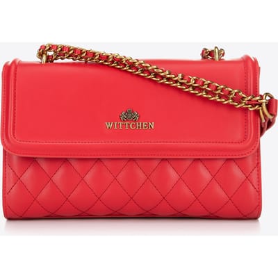 Wittchen Dames Messenger Bag van echt leer met stiksel in rood