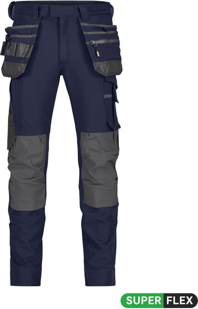 Stretch holsterzakkenbroek met kniezakken