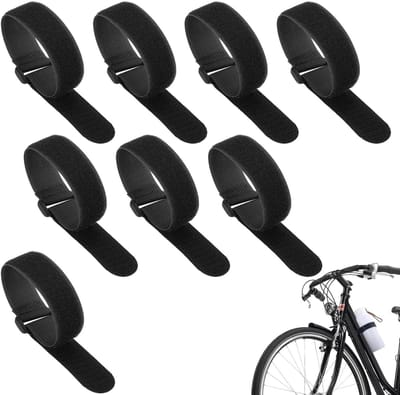 Fietsenrek riemen - Spanbanden fiets - Fiets transport - Verstelbaar met oogje - 8 stuks 60 cm - Zwart