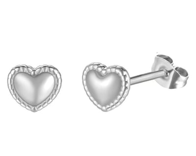 Oorbellen Hart - RVS - 5 mm - Zilverkleurig – valentijn – cadeau