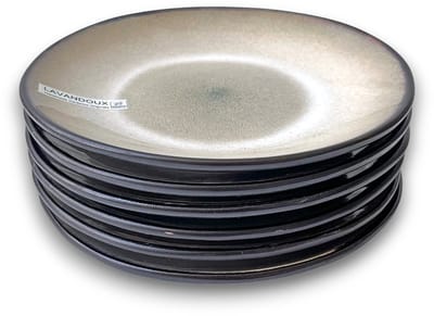 Lavandoux - Gebaksbordjes - Petit Fours - Ø17.5 cm - Beige - Set van 6