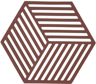 Zone Denmark Pannenonderzetter Hexagon – Onderzetters Pannen – Hittebestendig tot 250°C – Vaatwasserbestendig – Siliconen – 16 x 14 x 0,9 cm – Burgundy