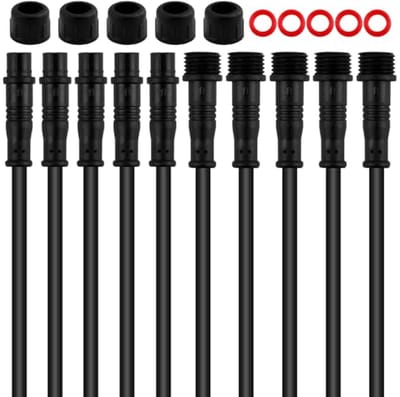 Waterdichte 2-polige connectoren set - 5 stuks voor LED, auto, boot, en motorfiets