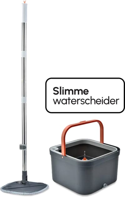 Levanda® - Schoonwater - Dweilsysteem Met Wringer - Mop met slimme emmer - Dweilset - incl. Emmer En Steel - Vloerreiniger voor elke vloer - Zelfreinigende vloerwisser - Dweilstok - Complete Dweilset - 2 microvezel doeken