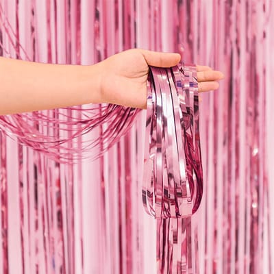 Deurgordijn Backdrop Glittergordijn Roze Verjaardag Versiering Glitter Deur Folie Gordijn Roze Versiering - 200*100 Cm