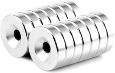 TLVX 10 stuks Ultra Sterke Ronde Magneten 15x2mm met Schroefgat / Zinaps / Neodymium Magneet / Krachtige Ringmagneten / Magneet deur / Kastdeuren / Ring Magneet / Magnetische Sluitingsdeur / Lade Sluiting / Deursluiting / Vastzetten met schroef