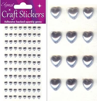 Oaktree - Stickers Parel Hartjes Zilver (per vel) 6mm - Valentijnsdag versiering - Valentijnsdag cadeau - valentijnsdag