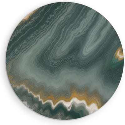 Saammp Muurcirkel Hout - Abstract - Groenachtig - Vormen - Ø 90 - Wandcirkel - Wanddecoratie Cirkel - muurdecoratie Woonkamer - Slaapkamer decoratie - Rond Schilderij