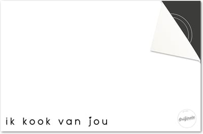 Inductie beschermer 59x52 - afdekplaat inductie mat - Dietrix Kookplaat beschermer - Base - Quotes - Ik Kook van Jou Wit