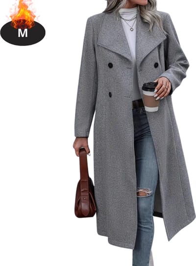 Livano Mantel Dames - Tussenmantel - Jas - Mantelpakje - Trenchcoat - Overjas - Overcoat - Winter - Grijs - M
