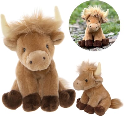 Charlie Bears Koe mascotte, uit de Cuddle Cubs serie, klein pluche ideaal voor baby's, 13 centimeter