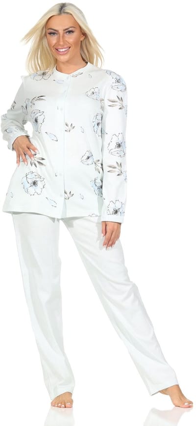 Normann damespyjama met doorknoopsluiting in een geraffineerde look - ook in grote maten